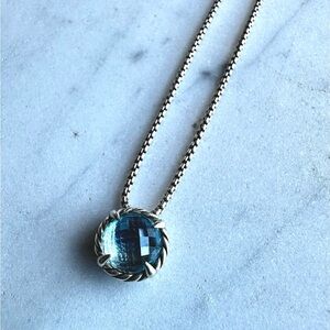 💙 David Yurman Petite Chatelaine Blue Topaz Sterling Silver Necklace